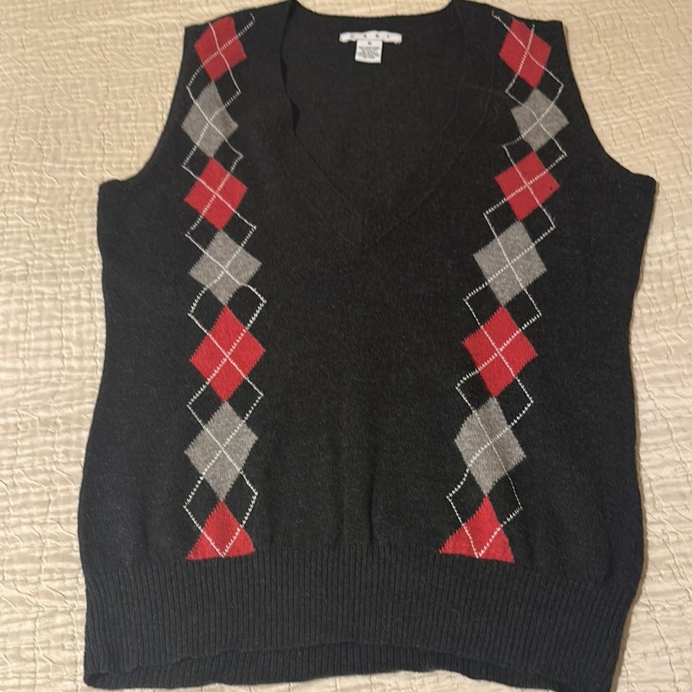 CAbi Charcoal Gray Knit Top